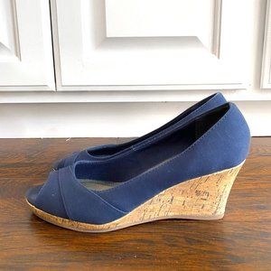 Navy Blue Wedge Heels